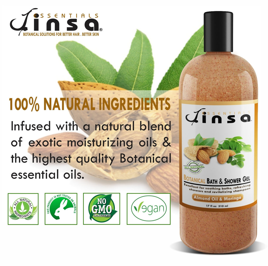 Almond & Moringa Botanical Bath & Shower Gel (NEW 13oz size)