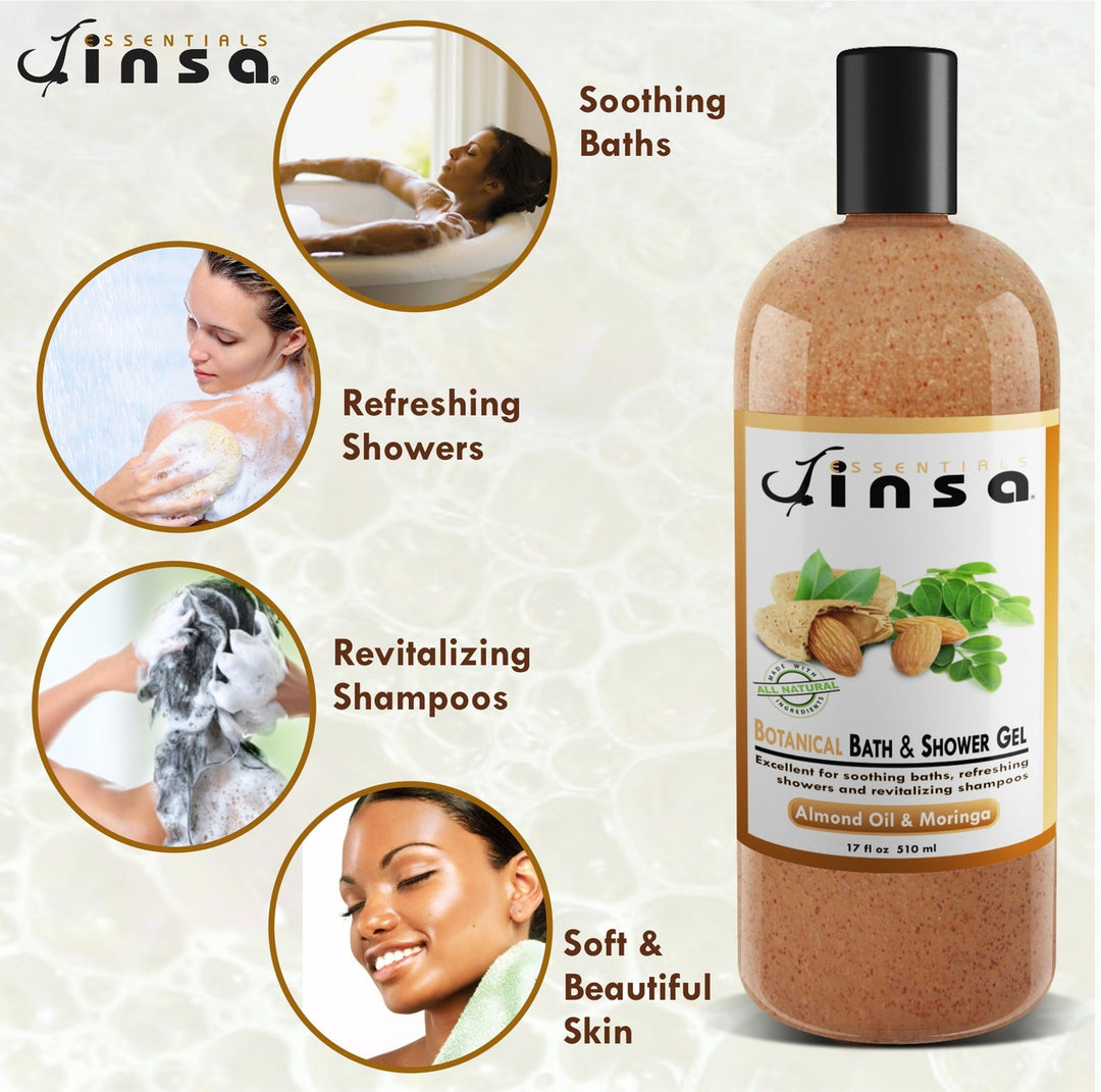 Almond & Moringa Botanical Bath & Shower Gel (NEW 13oz size)