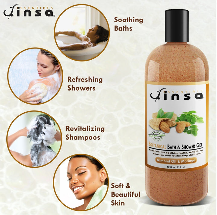 Almond & Moringa Botanical Bath & Shower Gel (NEW 13oz size)