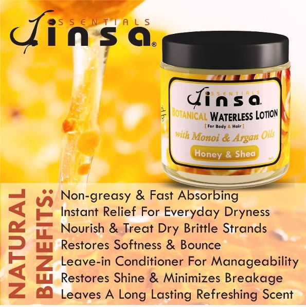 Honey & Shea Botanical Waterless Lotion (with Monoi & Argan Oils)