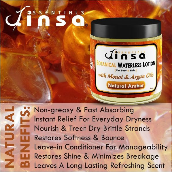Natural Amber Botanical Waterless Lotion (with Monoi & Argan Oils)